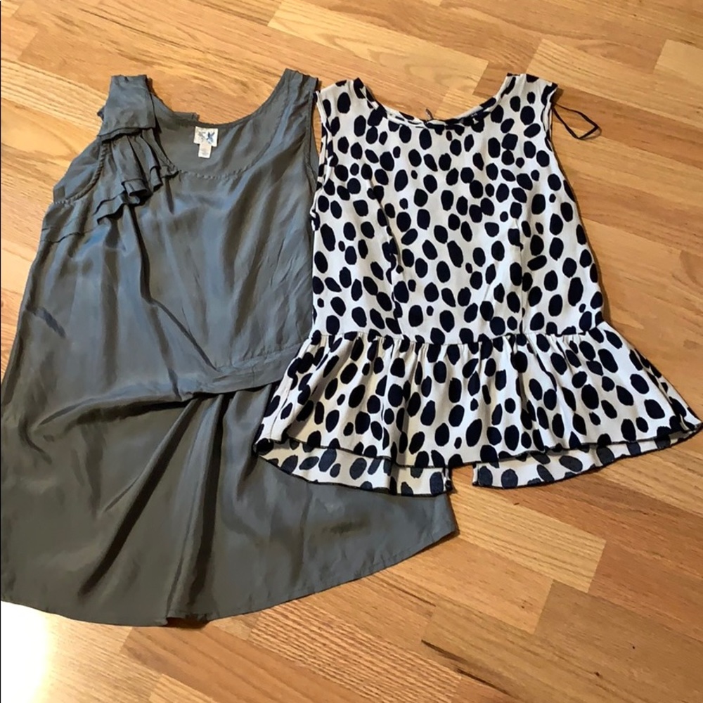H&M Polka dot Peplum top Back zip - Picture 14 of 16